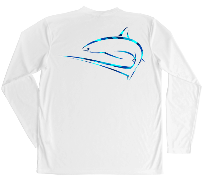 Men's Long Sleeve UV Water Camouflage Thresher Shark Swim Shirt