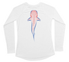 Whale Shark Red White and Blue Womens Swim Shirt