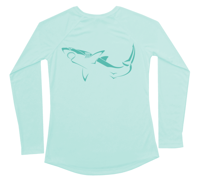 Great White Shark Women's Swim Shirt | Long Sleeve UV Sun Protection Beach Shirt